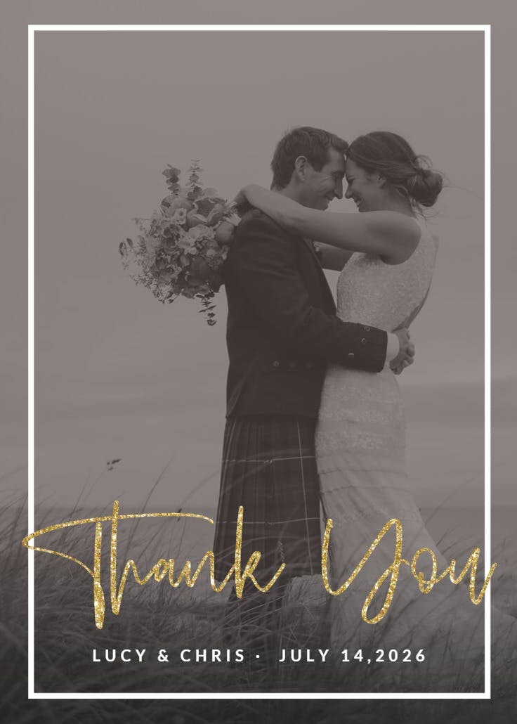 Peace & love - wedding thank you card